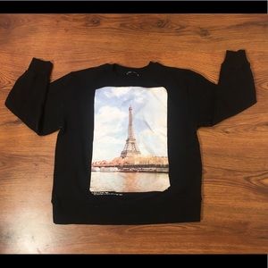 Zara Paris Print Crewneck  Size Small